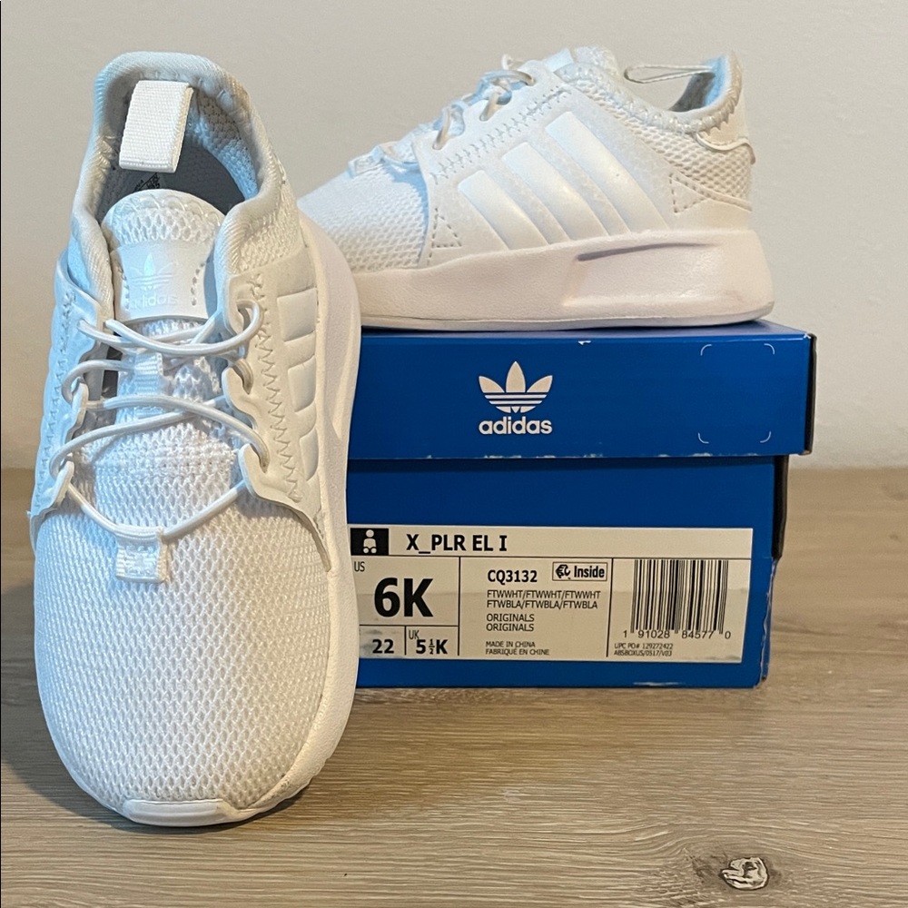 Adidas Kids White Mesh Sneakers
